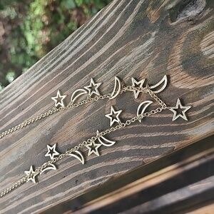 J Crew Moon And Stars Charm Necklace